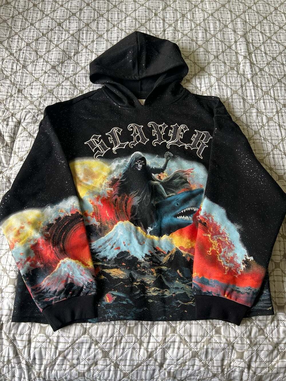 Voyage Studio Slayer Grim Reaper Shark Hoodie Size L